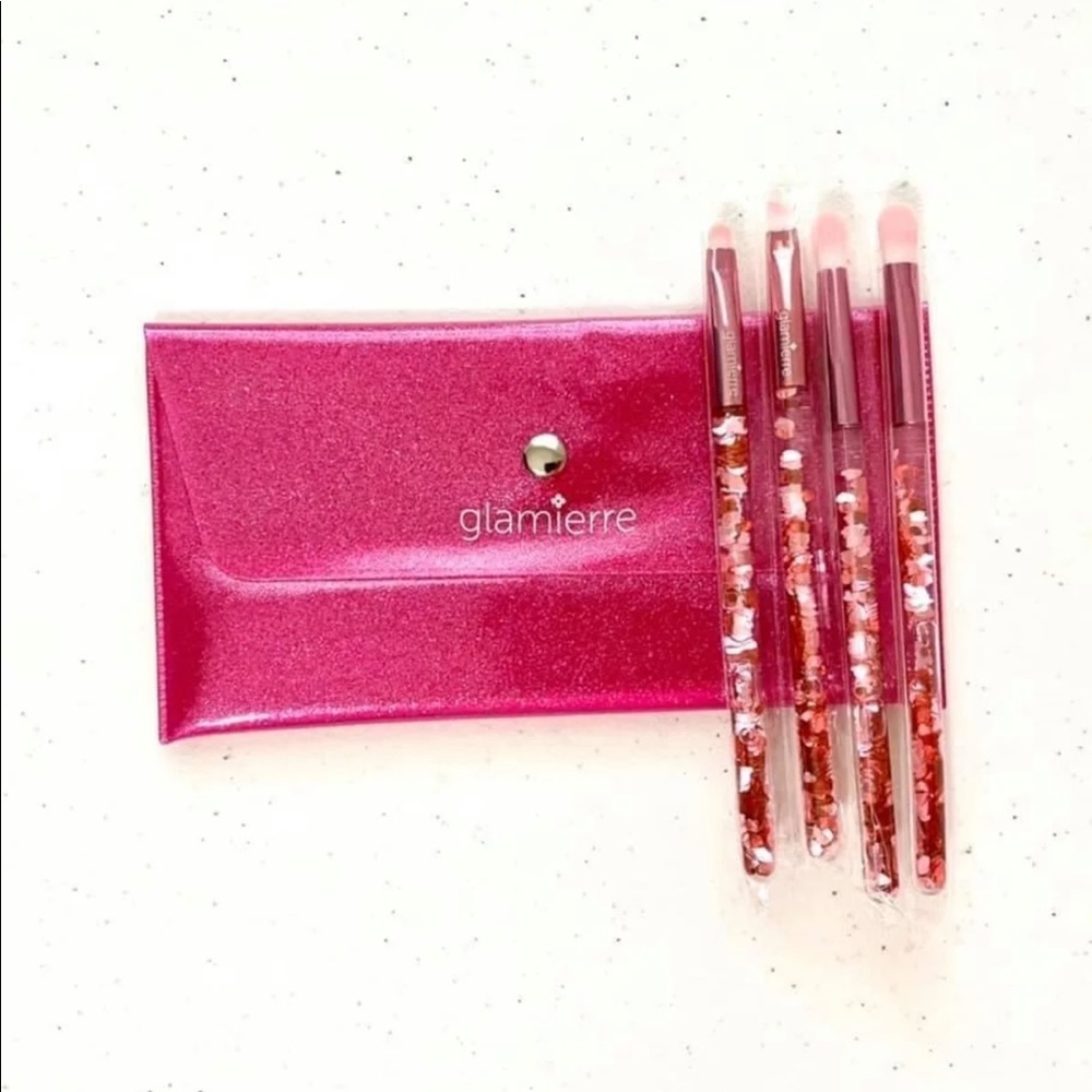 Glamierre Pink Luxe Glitter Eye Brush Set of 4